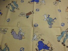 coupon tissu  " Tintin "   65  X 86  cm (   HERGE / 1994 )