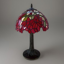 Lampe Champignon Vitrail Style Tiffany Pied Lour Et Massif Vintage 