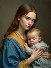 Photo A4 mère enfant tendresse artistique papier brillant déco 039