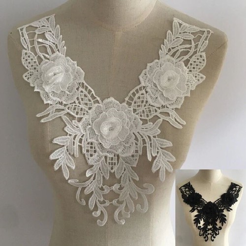 Col dentelle plastron guipure - col,