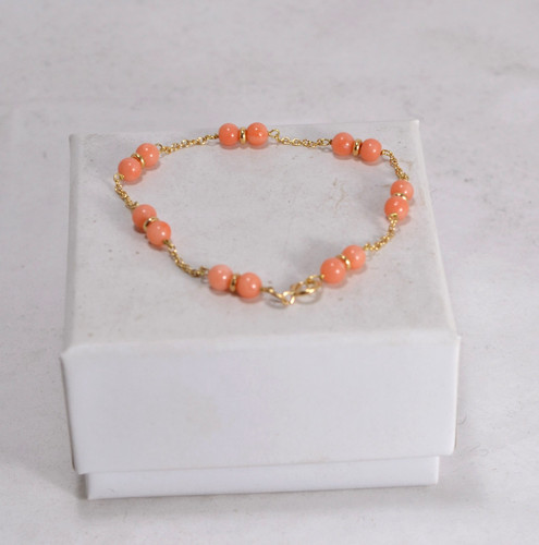 Bracelet corail rose or - rose,