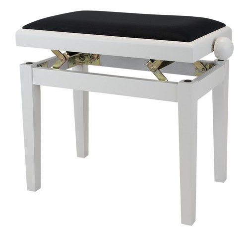 Banc piano blanc mat cuir - banc,