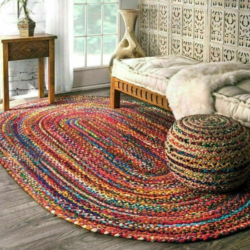Tapis moquette bohème tressé