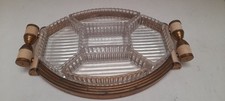 plateau miroir art déco 1930 apéritif crudités 5 compartiment 