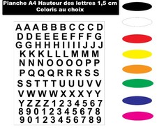 Planche de lettres et chiffres