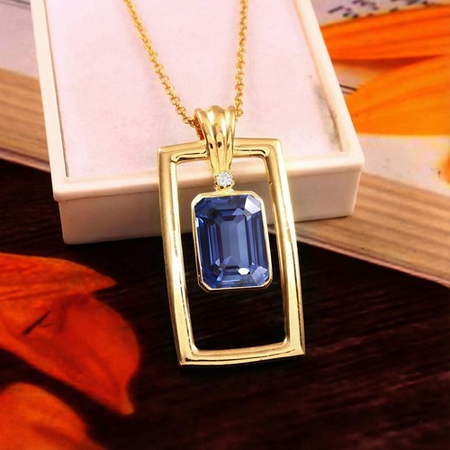 Pendentif saphir bleu 10k - pendentif,