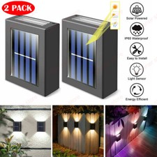 Solaire 2 LED Pont Lumière Chemin Jardin Escaliers Étape Clôture Lampe Extérieur