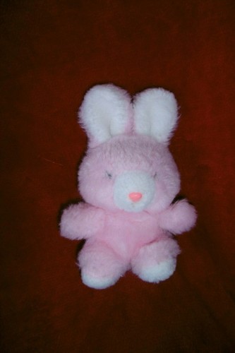 Doudou peluche lapin rose - peluche,
