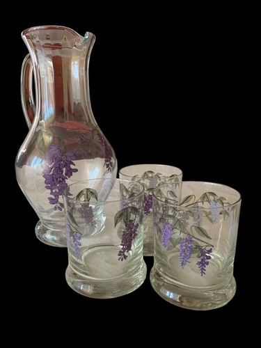 Service carafe verres fleur - verres,