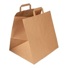 Sachets Papier Kraft Naturel avec Poignées 32x21x26cm 10pz USOBIO - Sacs