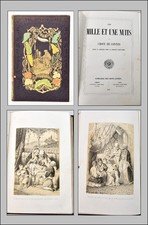 Les MILLE et UNE NUITS ou Choix de Contes - 1856 -Cartonnage Romantique illustré