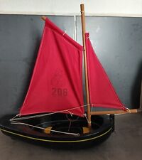 Vintage: jolie maquette bateau de bassin Barque en bois 30 cm Tirot 206  C71