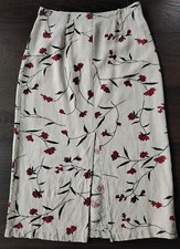 jupe longue écru, taille 38, en coton, fendue