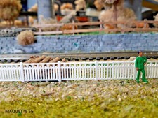 barrière ho lot de 6 jardin  1:87 décor train long 1 mètre mod 1 SNCF modélisme