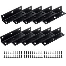 Supports en L Noir Améliore la Stabilité du Meuble Accessoire Maison Essentiel