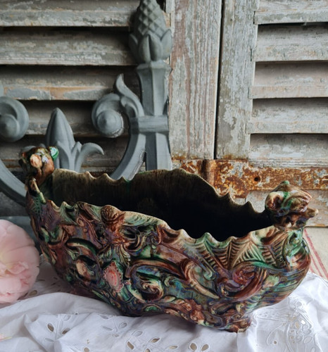 Ancienne jardiniere barbotine - ancienne,
