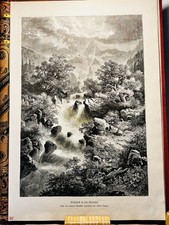 Cascade Pyrénées 1879 Albert Rieger Gravure sur cuivre Gravure sur acier