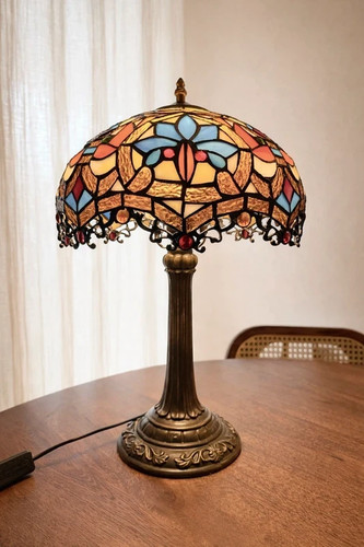 Lampe rétro vintage - , vitrail