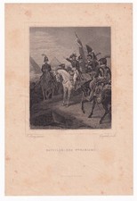 Gravure XIXe Napoléon Bonaparte Bataille Pyramides Campagne Egypte Egypt