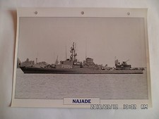 CARTE FICHE NAVIRES DE GUERRE NAJADE 1960 CORVETTE