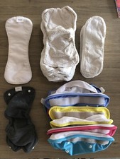 Lot de 5 couches Culottes Bébé lavables Avec 9 Inserts et 8 sur-inserts