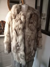 manteau fourrure renard Bleu 