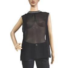Top femme noir transparent