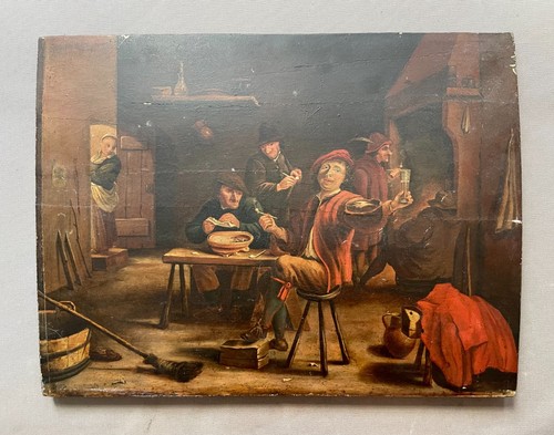 Scène taverne huile sur - scène,