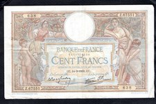 Un Billet de 100 Francs Luc Olivier Merson 14.9.1939 Etat TB