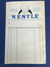 Facture  vierge Bébé NESTLE 