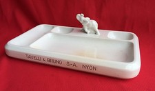 DESSUS DE BUREAU PUBLICITAIRE CÉRAMIQUE CRAQUELÉE  ART DECO DECOR ELEPHANT / PUB