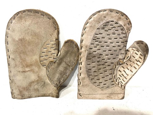 Ancienne paire gants cuir - paire,