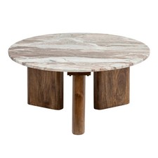 Table Basse en Marbre & Bois