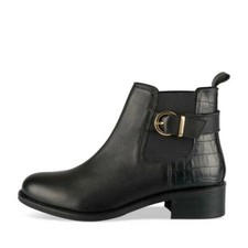 Bottines Atelier Mégis élégante Noir Cuir Véritable à boucle Taille 38 Femme