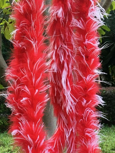 27g red marabou boa with - boa, white