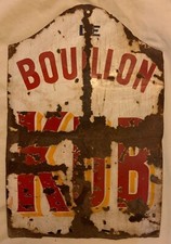 Plaque émaillée ancienne bouillon  "KUB"  1920/30'  52X34cm