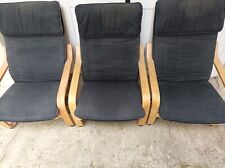 3 fauteuils poang ikea état occasion très peu servi couleur noir.
