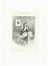 1925 ARTISTE illustration photogravure Fouet Fessée bdsm curiosa spanking