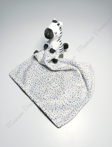 Doudou plat mouchoir zèbre - doudou,