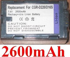 Batterie 2600mAh type CGP-D16S D210 CGR-D220 Pour PANASONIC AG-DVX100B AG-HVX200