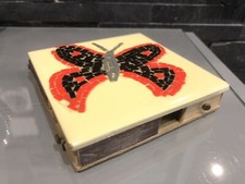 Boite allumettes ancienne collection 4 tiroirs décor PVC Papillon vintage