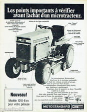 PUBLICITE ADVERTISING 115  1971  MOTOSTANDARD   LE MICROTRACTEUR 1010 8cv