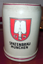 rare Chope à bière en grès