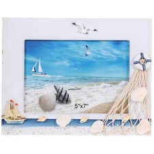  Cadre photo rétro américain en bois, porte-photo de style méditerranéen,