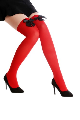 Bas cuissardes rouge - bas,