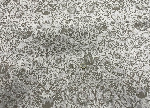 Tissu jacquard blanc beige - tissu,