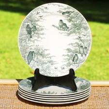 Lot de 6 assiettes plates anciennes modèle Neige U&C Sarreguemines Ø 22,5 cm