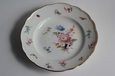 MEISSEN Assiette à dessert porcelaine Fleurs Papillons XIXe siècle (63747)
