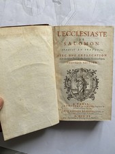 1711 L ECCLESIASTE DE SALOMON ET LE LIVRE DE LA SAGESSE. BIBLE DE SACY