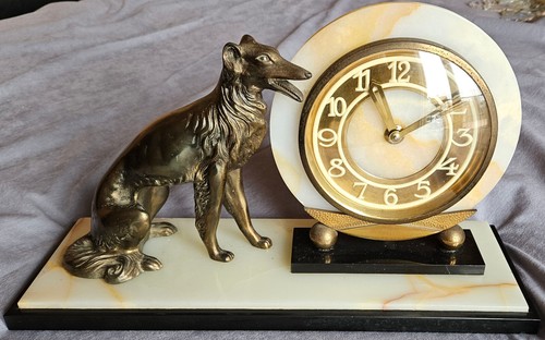Horloge art déco lévrier - art, "
